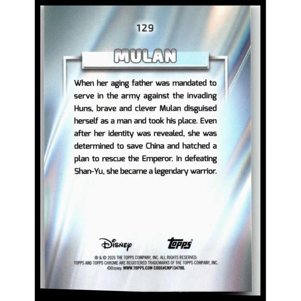 2026 Topps Disney Chrome Mulan Mulan